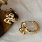 Bow Drop Earring F1-3-12 - 1 Pair - Gold - One Size