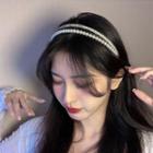 Faux Pearl Headband C500-1 - Faux Pearl - White & Gold - One Size