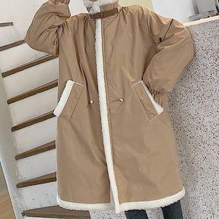 Plain Loose-fit Fleece Coat