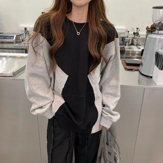 Two-tone Pullover Black & Gray - One Size