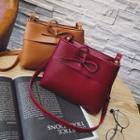 Bow Faux Leather Crossbody Bag