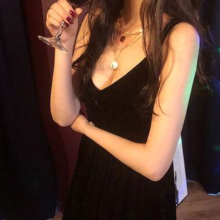 Velvet Pinafore Minidress