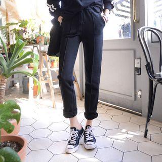 Drawstring-waist Seam-trim Sweatpants