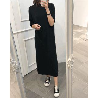 Short-sleeve Maxi Knit Dress