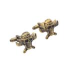 Fashion Personality Bronze Skull Cufflinks Yellow - One Size