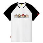 Cartoon Short-sleeve Floral Print Crewneck Slim T-shirt