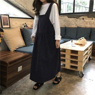Long-sleeve T-shirt / Sleeveless Maxi A-line Dress