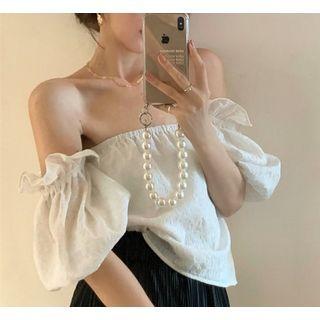 Elbow-sleeve Cold Shoulder Top / Midi A-line Skirt