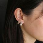 Non-matching 925 Sterling Silver Chinese Characters Earring 1 Pair - As Shown In Figure - One Size
