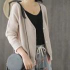 Loose Fit Button-up Knit Jacket