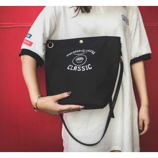 Printed Canvas Bucket Bag