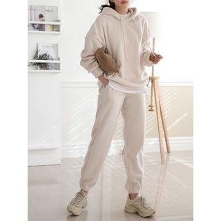 Set: Brushed Fleece Sweat Shirt + Band-waist Jogger Pants
