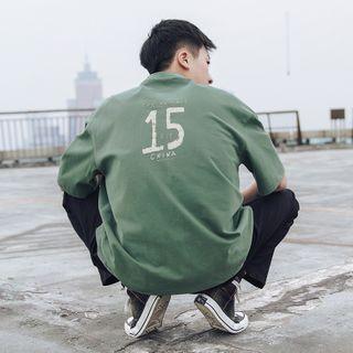 Elbow-sleeve Numbering Pocket T-shirt