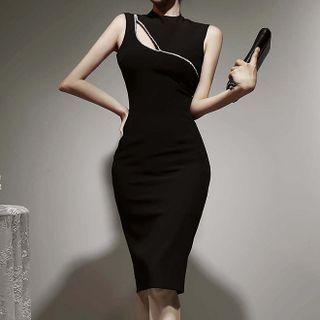 Sleeveless Mock Neck Dress