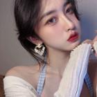 Hollow Heart Drop Earring 1 Pair - Gold - One Size