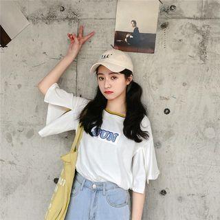 Sleeve Split Print T Shirt