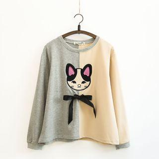 Cat Appliqu  Pullover