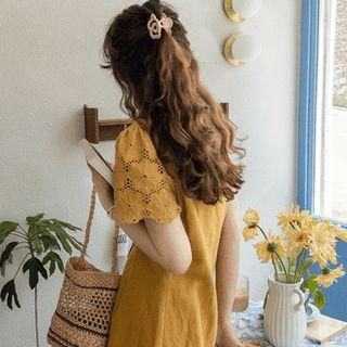 Eyelet-laced Long Shirtdress