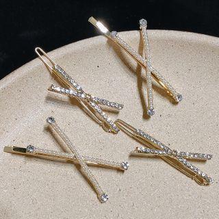Rhinestone Cross Hair Clip / Hair Pin
