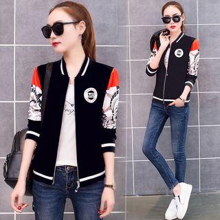 Color Panel Zip Jacket White - S