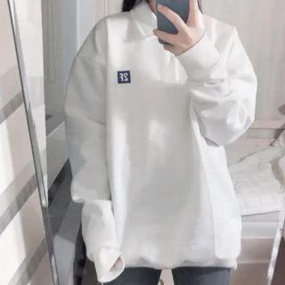 Applique Polo Neck Sweatshirt