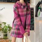 Loose-fit Plaid Hooded Dress As Shown In Figure - One Size