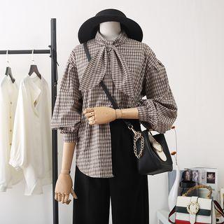 Knot Front Plaid Shirt