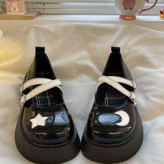Cross-strap Platform Mary Jane Shoes
