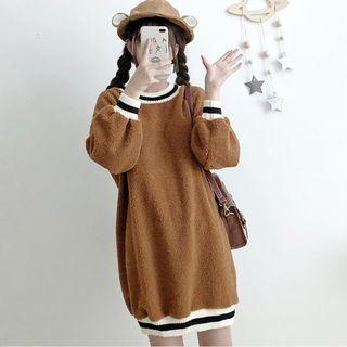 Long-sleeve Fleece Pullover Dress