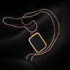 Rectangle Pendant Stainless Steel Necklace Necklace - Gold - One Size