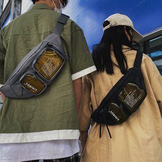 Lettering Transparent Pocket Sling Bag