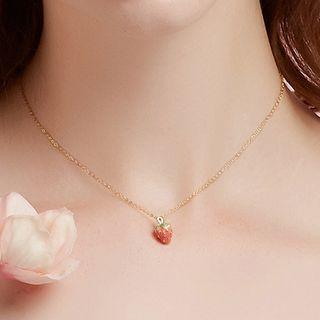 Alloy Strawberry Pendant Necklace