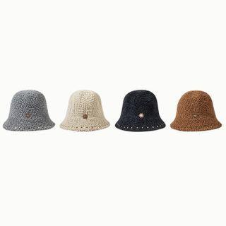 Embellished Knit Bucket Hat