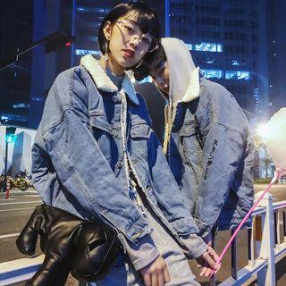 Couple Matching Fleece Lined Denim Jacket