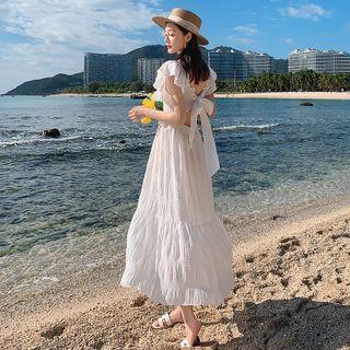 Sleeveless Ruffled Open-back Midi Sundress