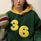 Color Block Hoodie Green - One Size