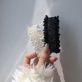 Frill Trim Fabric Hair Clip