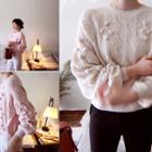 Pompom-detail Patterned Sweater