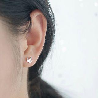 S925 Sterling Silver Crown Earring