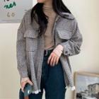 Twill Buttoned Jacket As Shown In Figure - One Size