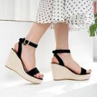 Wedge-heel Ankle Strap Sandals
