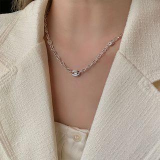 Pendant Alloy Necklace Xl1322 - Silver - One Size