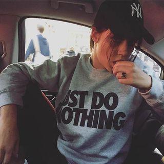 Round Neck Lettering Pullover