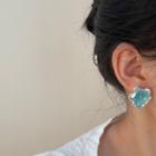 Irregular Alloy Earring 1 Pair - 925 Silver - Blue - One Size