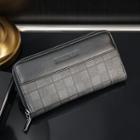 Plaid Zip Long Wallet Black - One Size