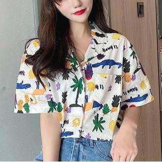 Short Sleeve Fruit Print Shirt