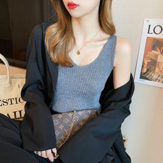 Cropped Knit Tank Top In 7 Colors