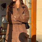 Long-sleeve Corduroy Double-breasted Coat