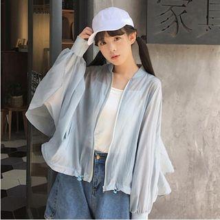 Ruffle Sleeve Mesh Jacket