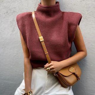 Mock-neck Sweater Vest